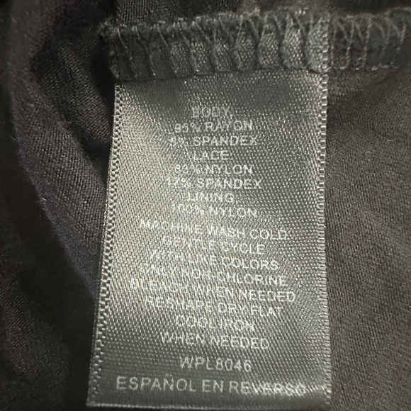 INC International Concepts Black ribbed knit lace top size small NWT - Picture 4 of 4